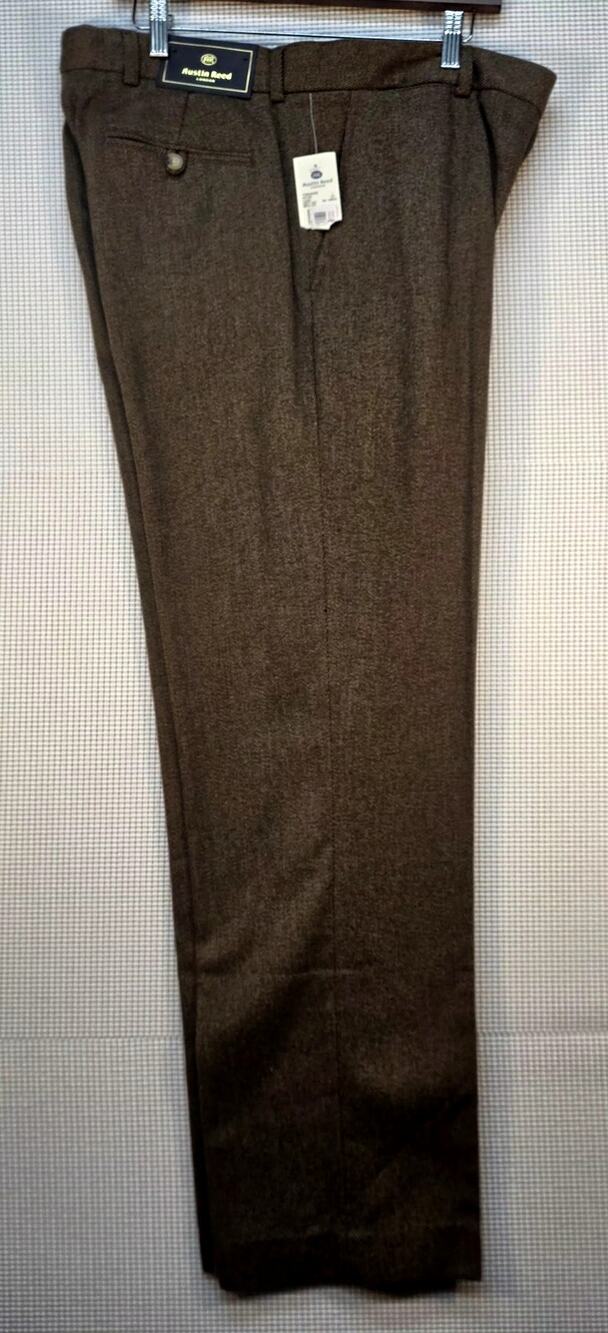 NWT Austin Reed London Tweed Dress Pants Men's 34x30 Brown Yorkshire Wool Blend
